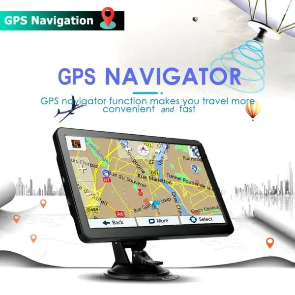 7 Inch HD Car GPS Navigation FM Transmitter Navigation System Touch Screen Portable Navigator Australia North America Europe Map - Image 6
