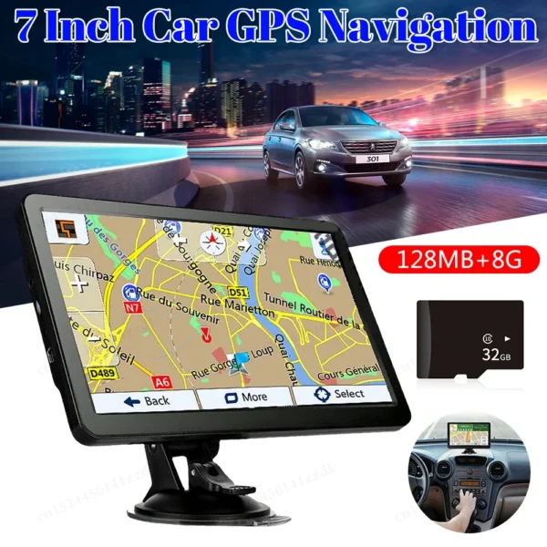 GARNAVI 7 Inch Car Maps Navigation System For Universal Cars GPS Navigator Truck SAT NAV Voice Reminder 256MB+8G Touch Screen Accessorie - Image 2