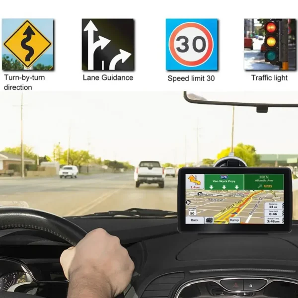 GARNAVI 5 Inch Car GPS Navigation HD Touch Screen Car GPS Navigator FM Transmitter Voice Reminder EU AU North America Map Speeding Alarm - Image 4