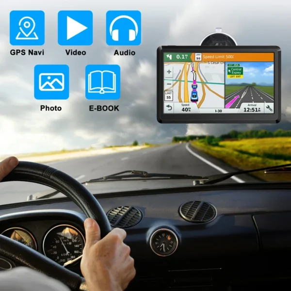 GARNAVI 7 Inch Car Maps Navigation System For Universal Cars GPS Navigator Truck SAT NAV Voice Reminder 256MB+8G Touch Screen Accessorie - Image 3
