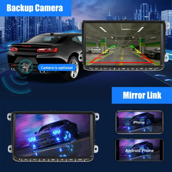 GARNAVI 9" Android 14 4G+64G Wireless Carplay Car Stereo GPS NAVI WIFI RDS FM BT EQ for VW Golf 5 6 Passat Polo Touran Tiguan Caddy EOS - Image 6