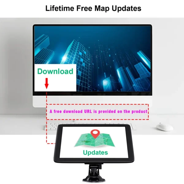 GARNAVI Car GPS Navigation Voice Prompts EU AU US Map 7Inch HD TFT Touch Screen Truck GPS Navigator 256MB+8G Auto Satellite 2025 - Image 5