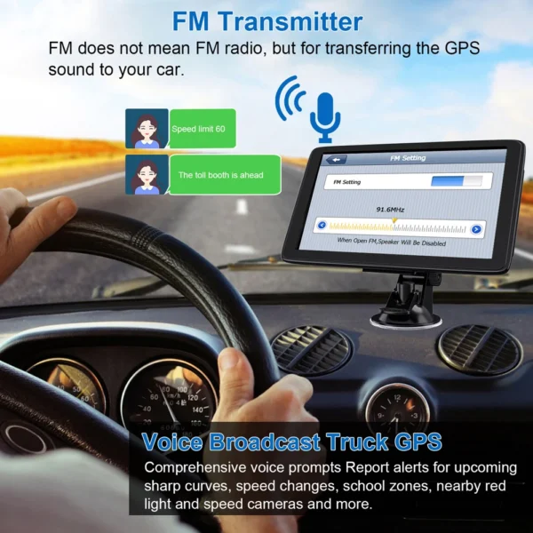 GARNAVI Car GPS Navigation Voice Prompts EU AU US Map 7Inch HD TFT Touch Screen Truck GPS Navigator 256MB+8G Auto Satellite 2025 - Image 2