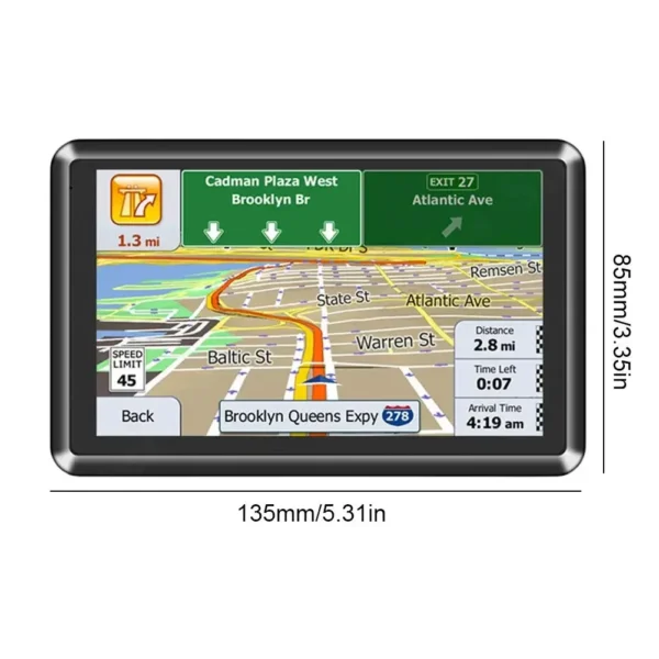 GARNAVI 5 Inch Car GPS Navigation 256MB+8G Sat Nav Voice Reminder Portable Navigator Mini USB TF EU AU North America Map Speeding Alarm - Image 6