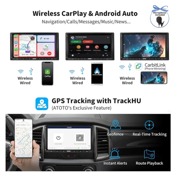 GARNAVI 7 inch Double 2 Din Android Car Stereo 4G LTE WIFI GPS Bluetooth Wireless Android Auto CarPlay Screen Car Radio 2Din S8 MS - Image 3
